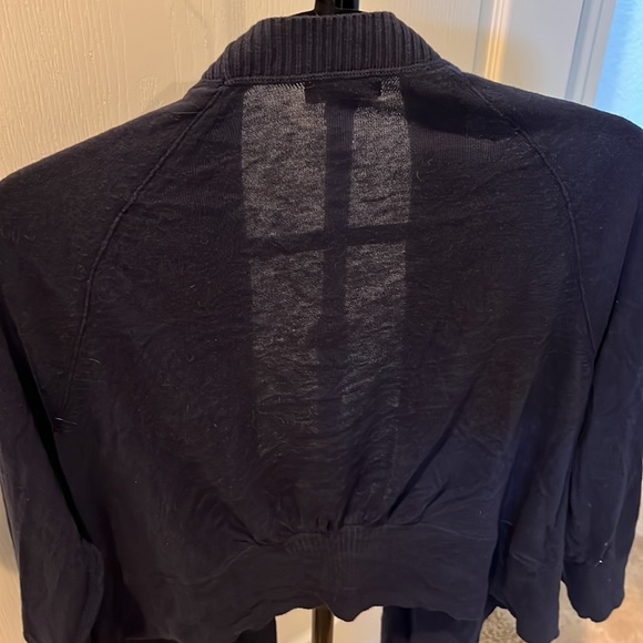 Eddie Bauer Navy Blue Open Front Shrug Sweater Cardigan Women’s Size Large L - Picture 5 of 7